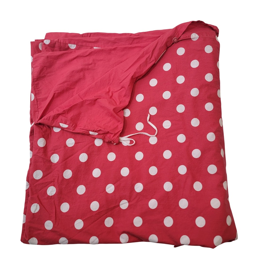 Company Kids Twin Duvet Cover Red White Polka Dot 100% Cotton READ AS IS